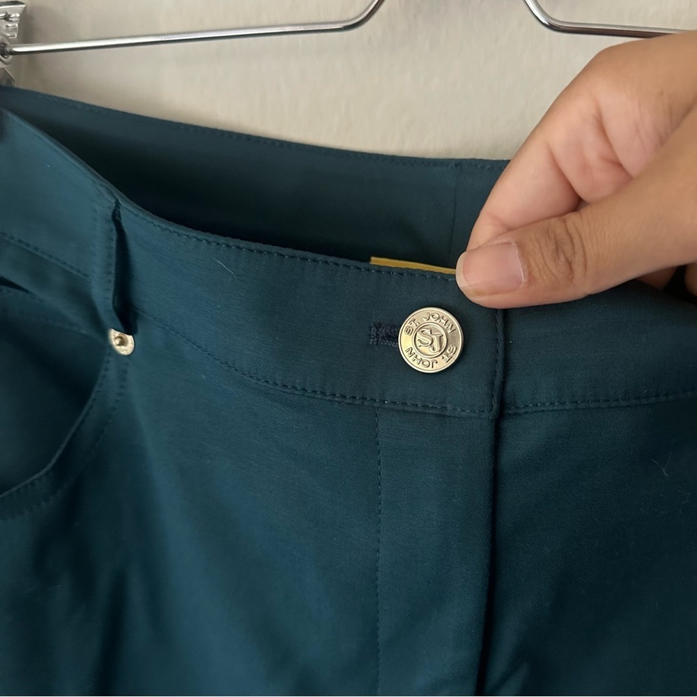 St. John Straight Ankle Pants in Teal Size 12 - Picture 4 of 8